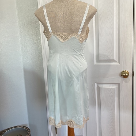 Vintage wonder maid full dress slip lace molded magic nylon green womens size 32 - Picture 5 of 13